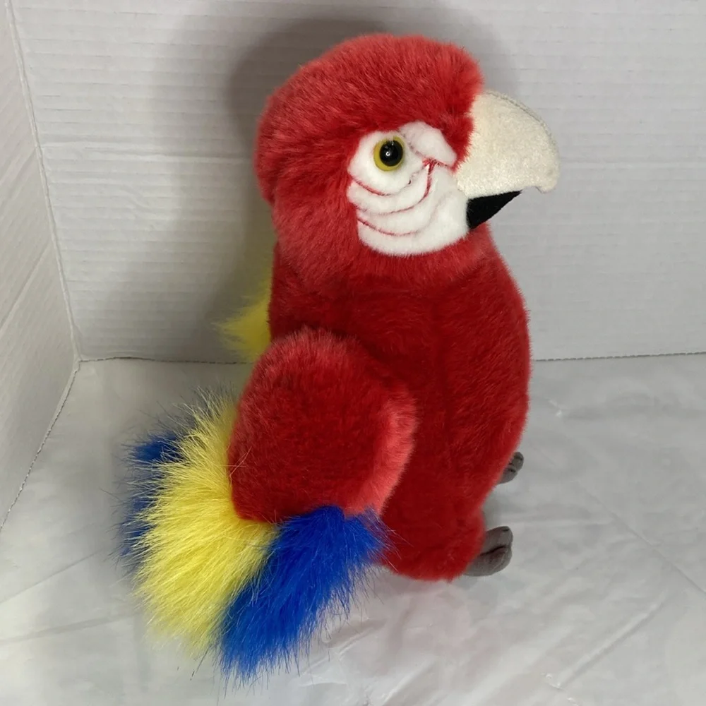 Miyoni By Aurora Macaw Parrot Plush Stuffed Animal Toy Red with Multicolors 10”